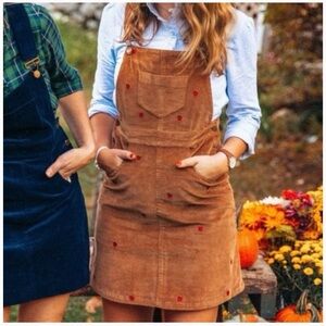 Kiel James Patrick Brown Corduroy Apple Picking Overall Dress 🍎🍎